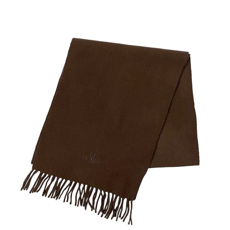 Fendi Scarf Ec21941 Brown Cleaned Wool