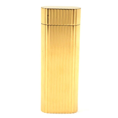  Cartier New Shape Oval Stripe Roller Gas Lighter Gold Men's