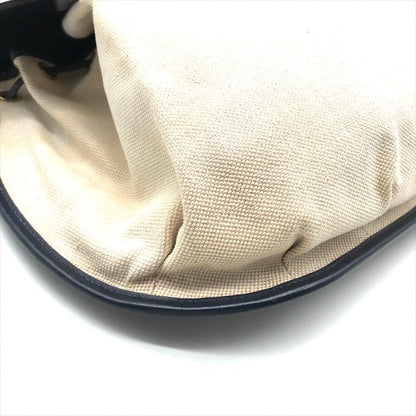 Hermes Toile Canvas Shoulder Bag Navy