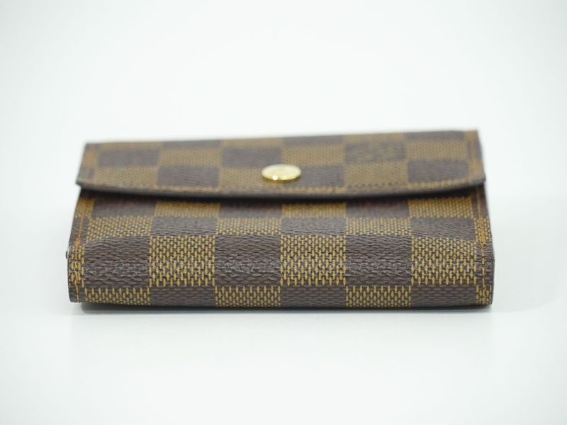 Authentic Louis Vuitton LV Portefeuille Elise Damier Ebène Fold Wallet Brown