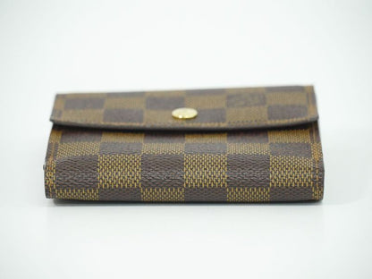 Authentic Louis Vuitton LV Portefeuille Elise Damier Ebène Fold Wallet Brown