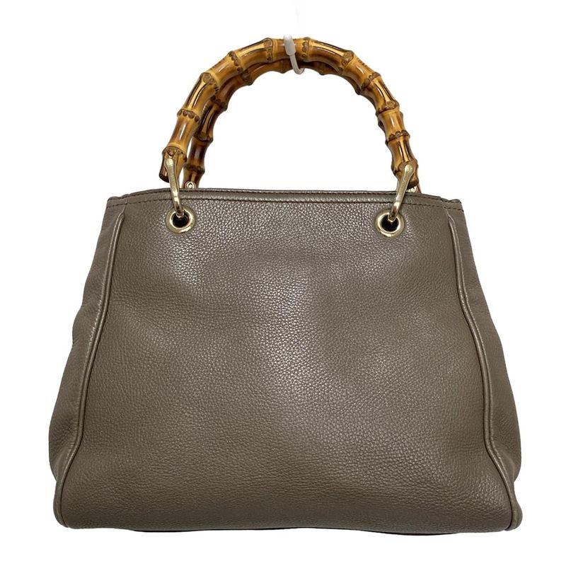 Gucci Bamboo Shopper Tote Bag 336032 Dark Brown Leather