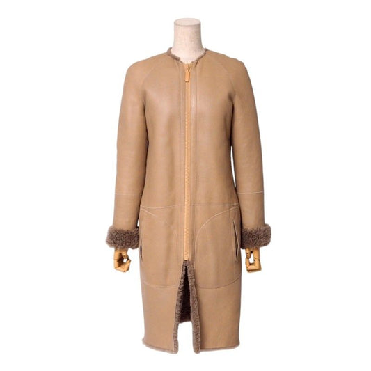 Celine Coat Size 36 《phoebe Period》 Mouton Coat Long Coat Reversible Collarless