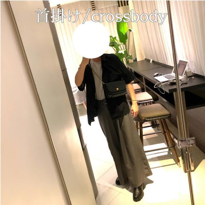 ◎ Authentic Chanel Half Moon Shoulder Bag Lambskin Black