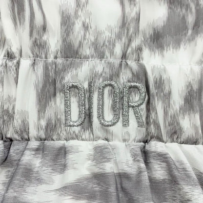 Christian DIOR Dress White Gray Kids Short Sleeve Logo Dress