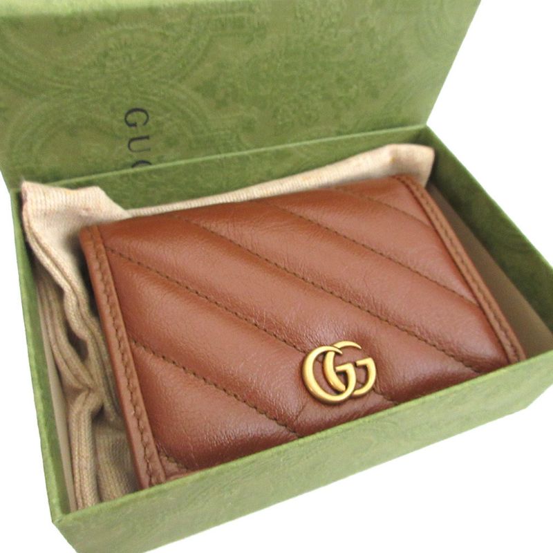 Gucci 466492 Leather Brown Bifold Wallet 0584 Gucci