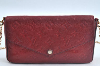 Louis Vuitton Monogram Empreinte Pochette Felice Shoulder Bag Red LV 9298m