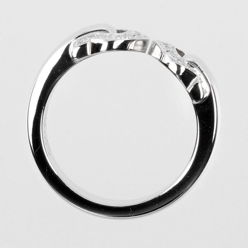 Cartier 2C Boucleuse 18kwhite Gold X Diamonds #8 Ladies 9.27g Ring