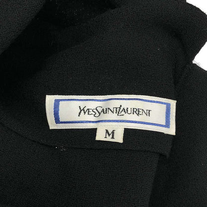 Yves Saint Laurent Wool Gather Top with Shoulder Pads Black M