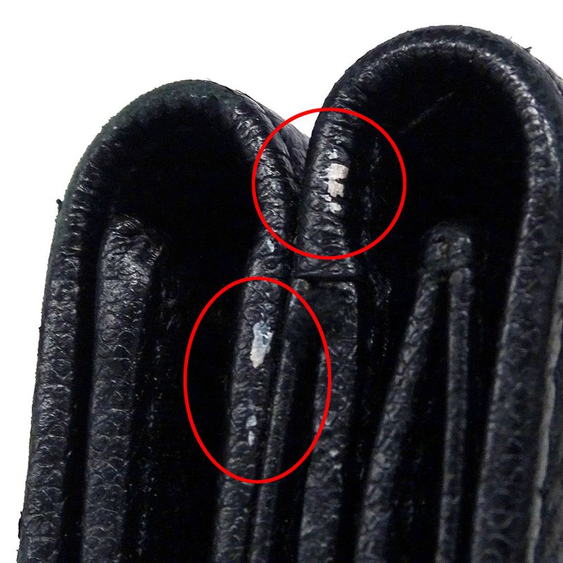 Chanel Wallet Women's Brand Bifold Wallet Coco Button Leather Black None Place