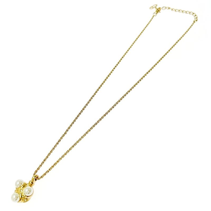 Christian Dior GP Rhinestone Faux Pearl Necklace Women 327997 Necklace