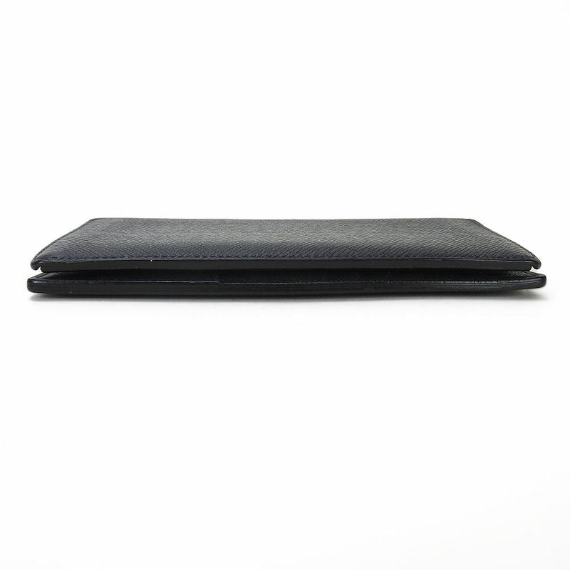 Louis Vuitton Long Wallet Portefeuille Brazza Taiga Dark Navy Silver Hardware