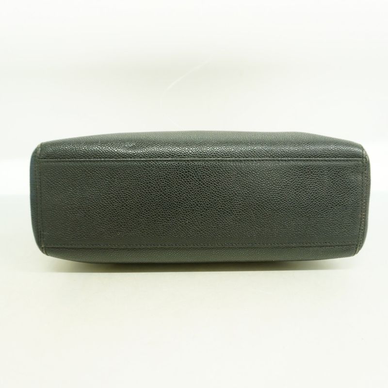 Chanel Handbag Caviar Skin Black Gold Hardware Chain Ladies