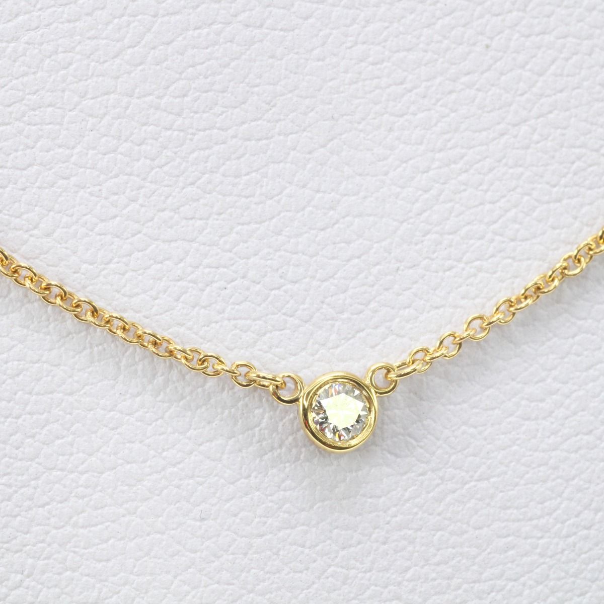 Tiffany & Co Tiffany Necklace K18 Visor Yard Single Diamond Pendant