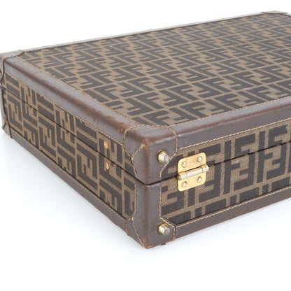 Vintage Fendi Zucca Leather Attache Case Hard Case Business Briefcase Business