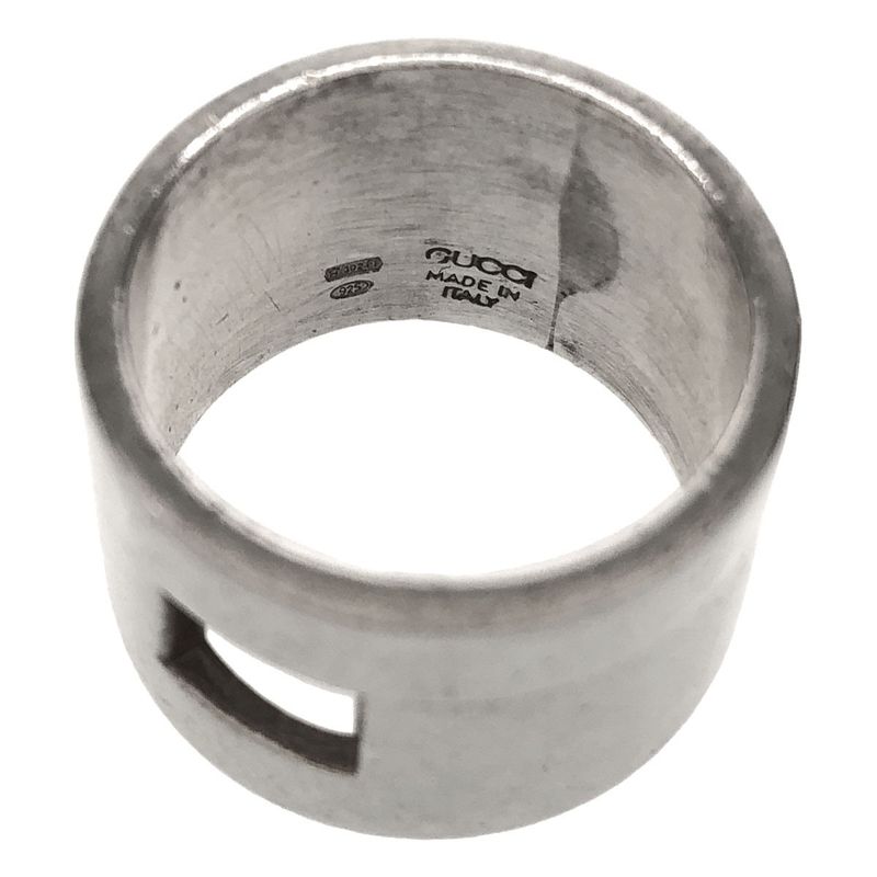 Gucci Square Cut Silver Ring Silver About Size 14