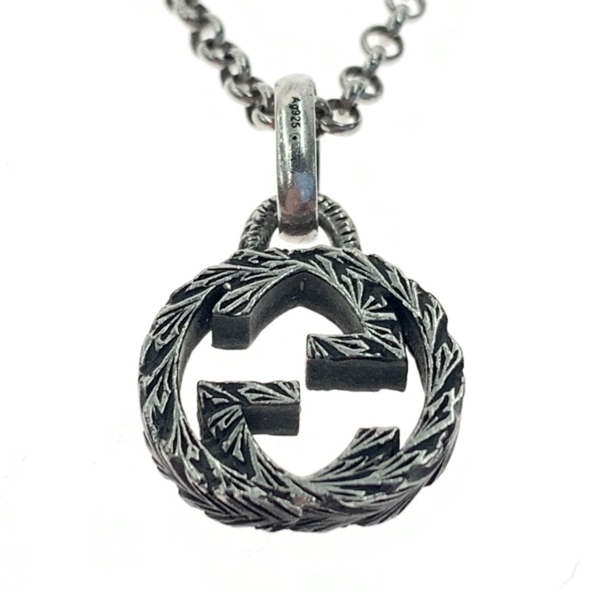 Gucci Interlocking G Pendant Ag925 Necklace 455535 J8400 0811 Silver