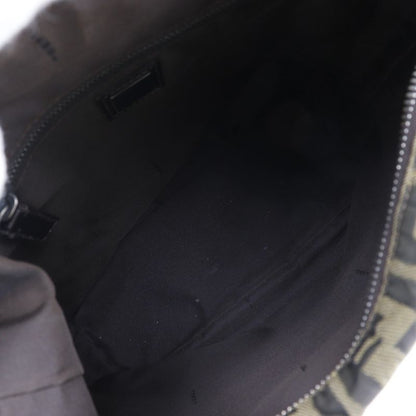 Fendi Zucca One Shoulder Nylon Canvas Brown Women Shoulder Bag