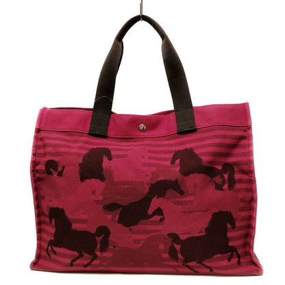 Hermes Tote Bag Chevaux En Camouflage Pink And Dark Brown