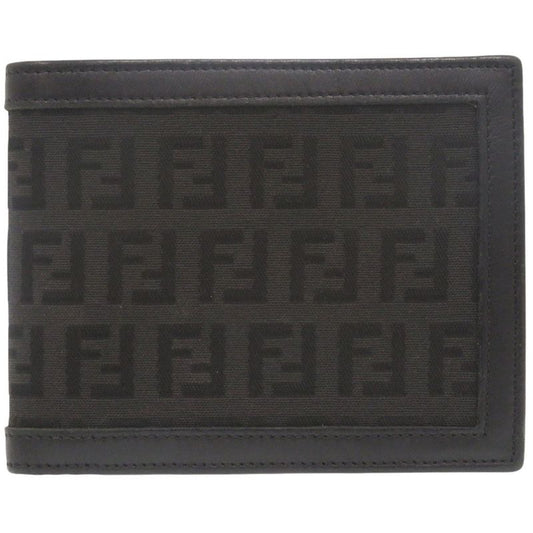 Fendi Zucca 7m0001 Canvas Black Bifold Wallet Black 0887 Fendi