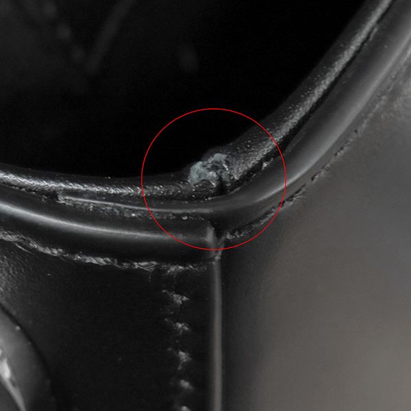 Gucci 2way Bag Double G Plate Leather Black Silver Hardware Black Shoulder