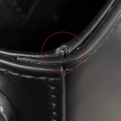 Gucci 2way Bag Double G Plate Leather Black Silver Hardware Black Shoulder