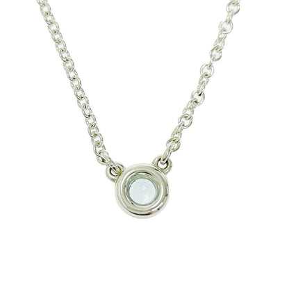 Tiffany & Co Silver Aquamarine by-the-Yard Necklace 1.6g 925 Engraved 457124