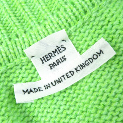 Hermes 23SS Cashmere Cotton Long Sleeve Cropped Knit With Logo Hardware Green