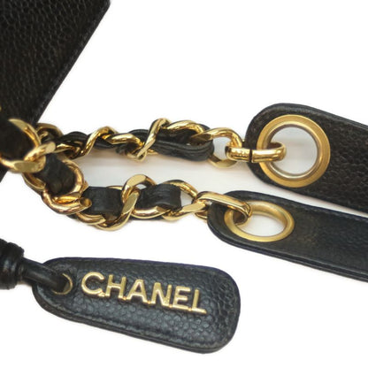 Chanel No 2 Black Caviar Skin Ghardware Triple Coco Chain Tote Chain Shoulder