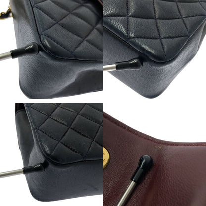 Chanel | Single Flap Mini Matelasse Lambskin Shoulder Bag | Navy Bordeaux |
