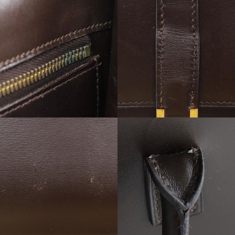Hermes Drag 30 Box Calf Brown Women's Handbag