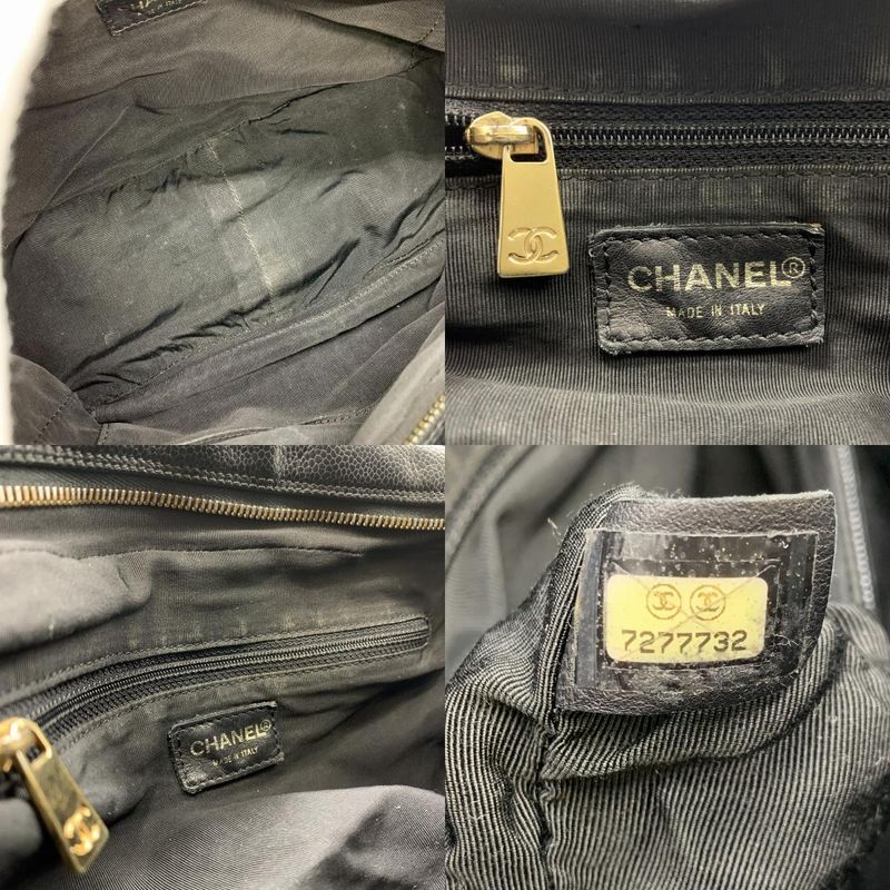 Chanel Handbag Chain Shoulder Bag Matelasse Coco Mark Caviar Skin Black Women's