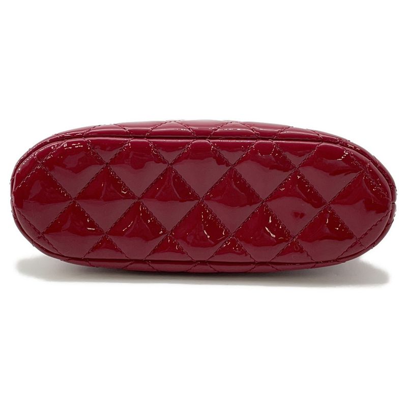 Chanel Chain Shoulder Bag CC Logo Quilted Patent