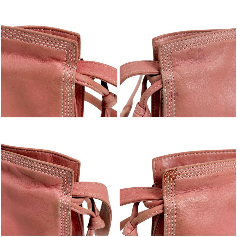 Loewe Mini Shoulder Bag Drawstring Shape Flamenco Pink Nappa Leather Anagram