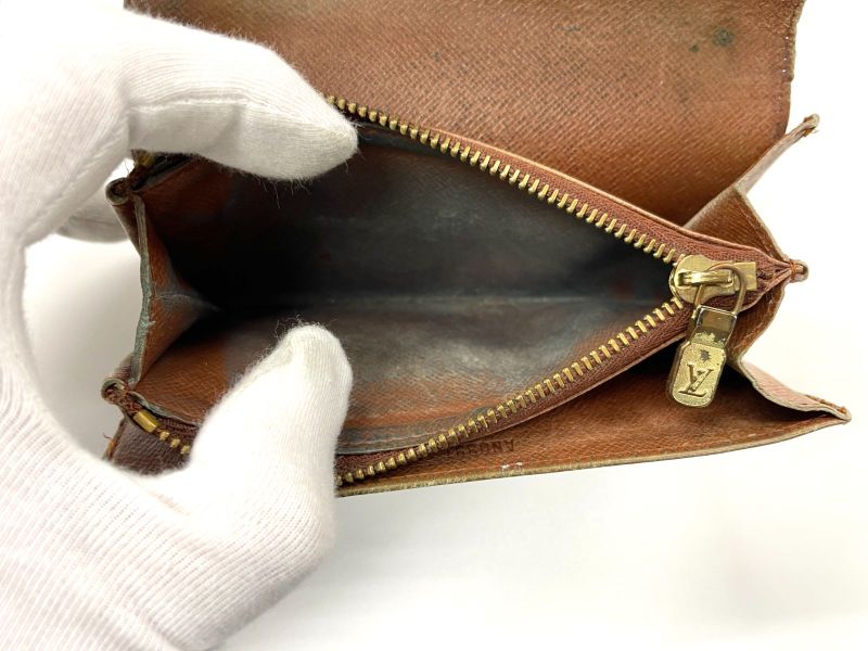 Louis Vuitton Monogram Porte Monet Zip Fold Wallet M61735 Brown Made In France