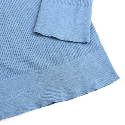 Chanel Henry Neck Ribbed Knit Sweater P45347k04797 Blue 40