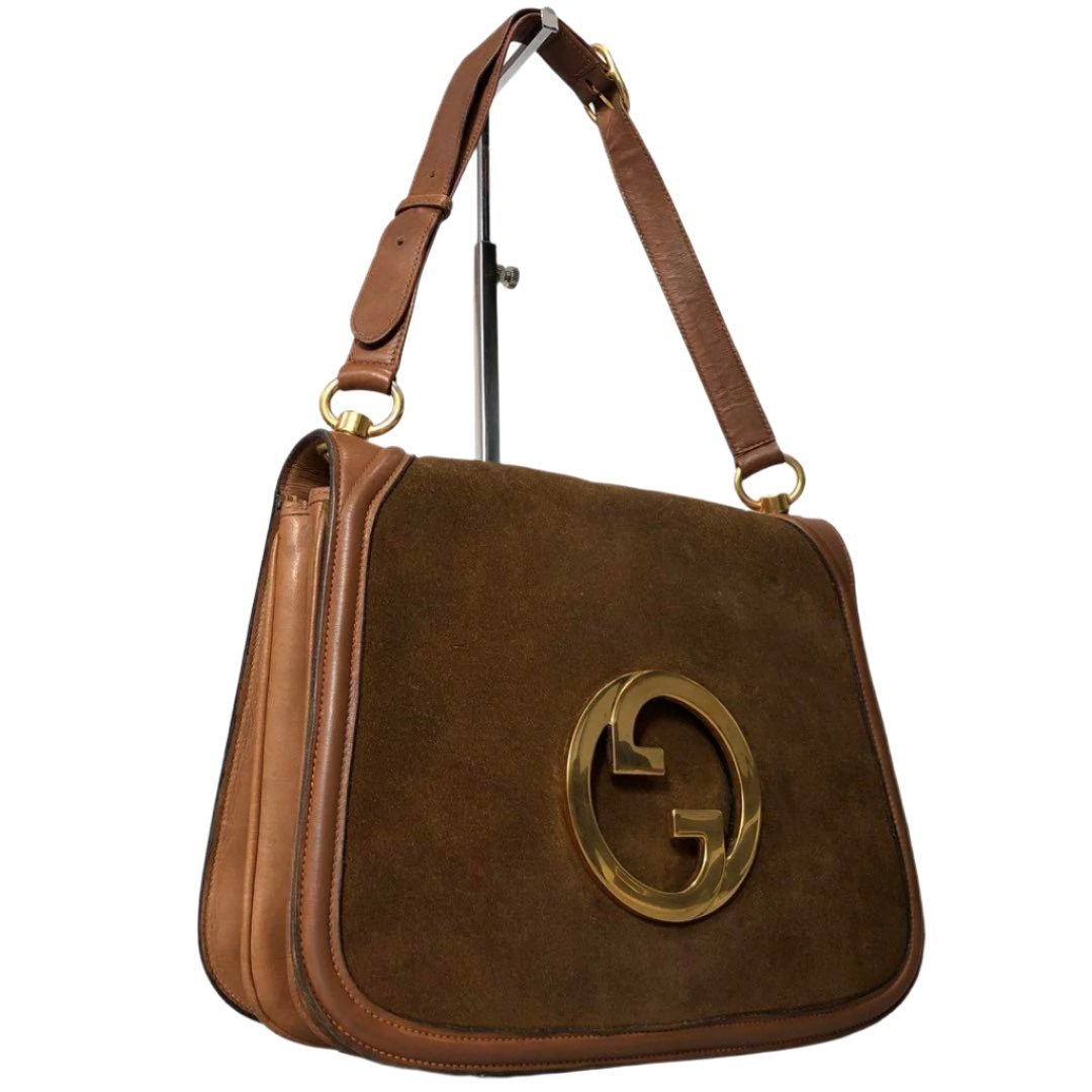 Gucci Blondie Suede Leather Shoulder Bag Brown - The Reluxe