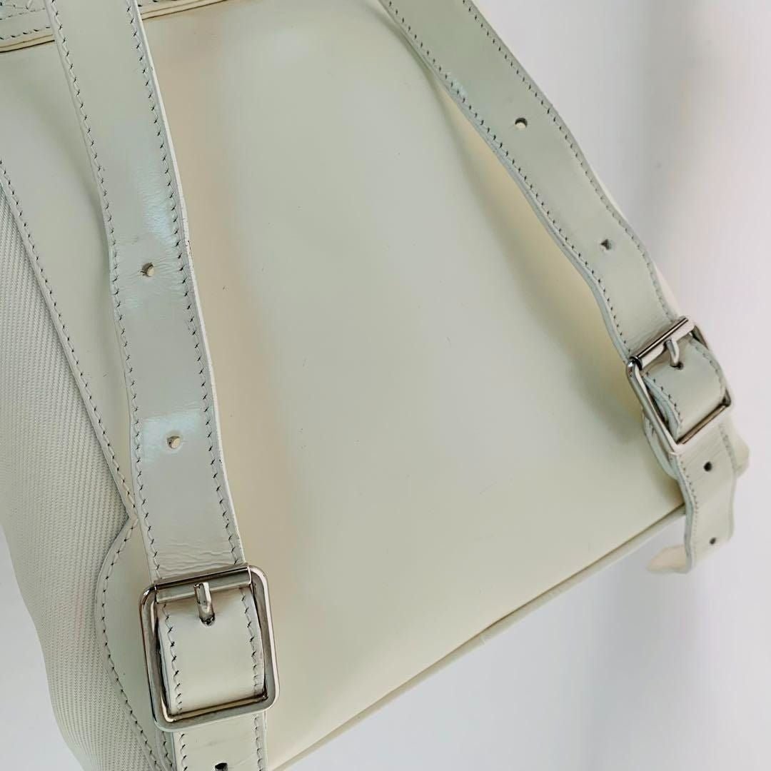 GUCCI GG Bamboo Handle Leather Backpack Bag Ivory White - The Reluxe