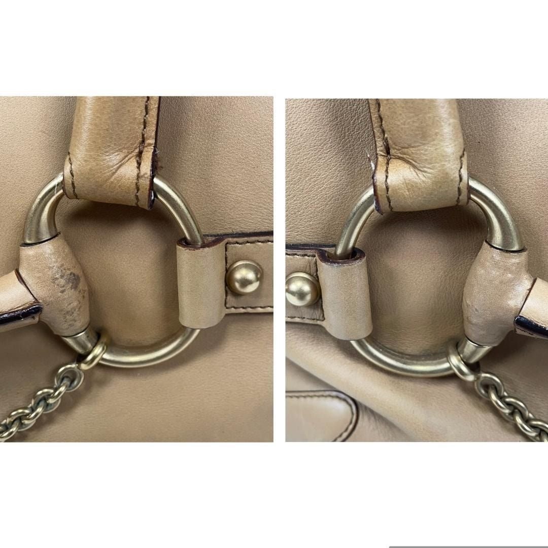 Gucci GG Horsebit Handbag Boston Bag Brown Tan Leather Tote - The Reluxe