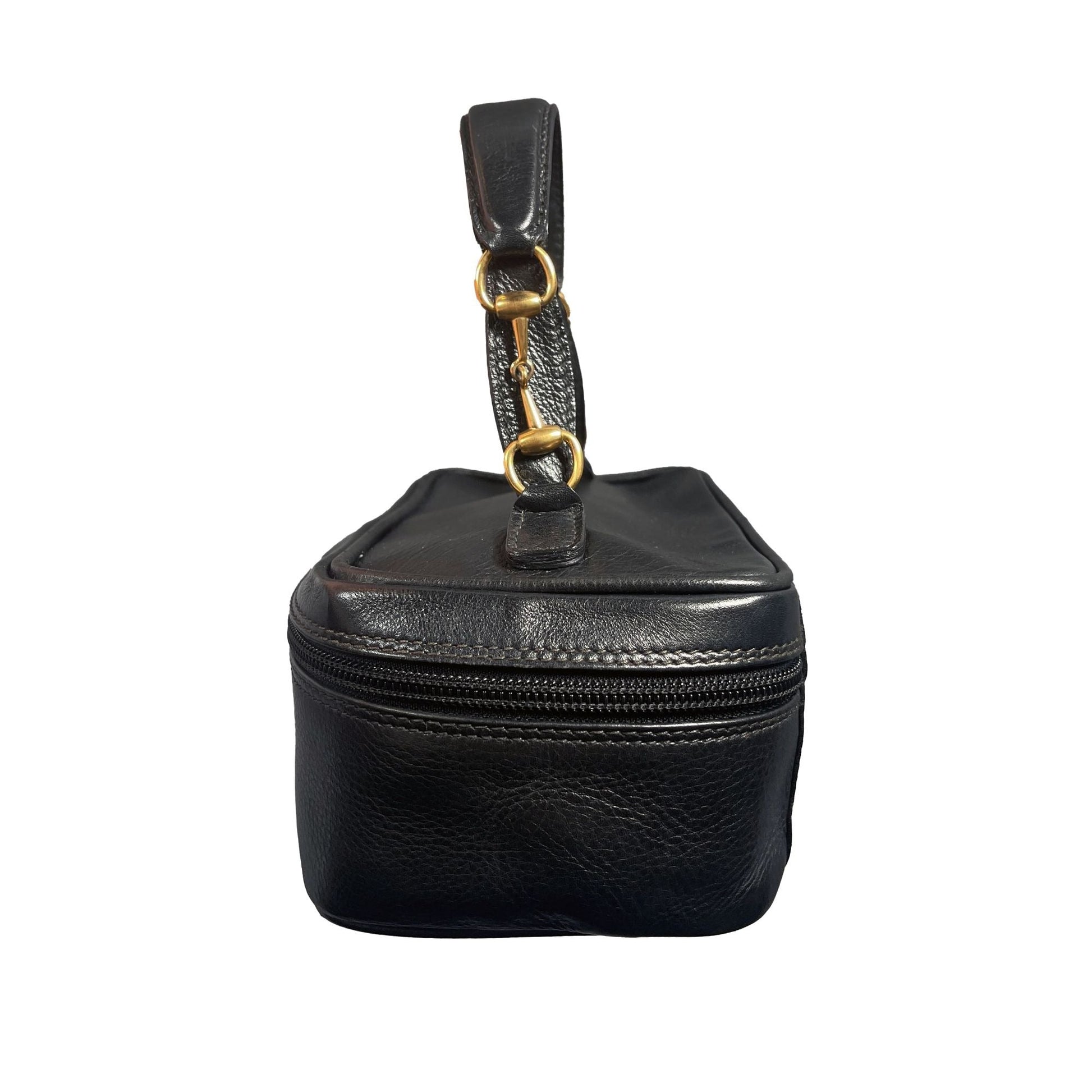 Gucci GG Horsebit Mini Bag Vanity Cosmetic Pouch Case Leather Black - The Reluxe