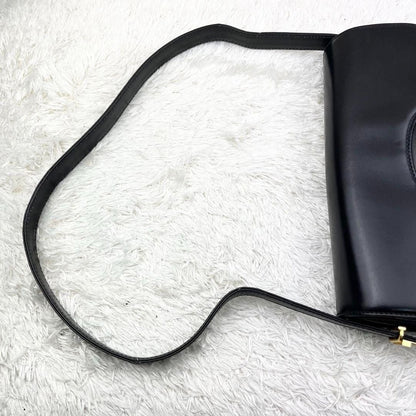 GUCCI GG Logo Leather Vintage Shoulder Bag Purse Black - The Reluxe