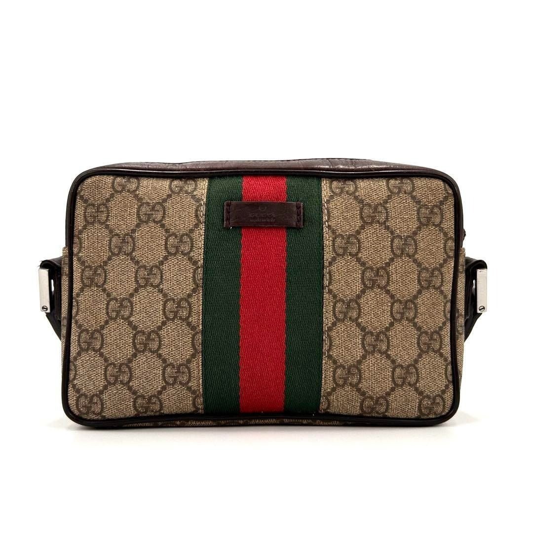 Gucci GG Supreme Sherry Line Ophidia Crossbody Web Canvas Messenger Bag Brown - The Reluxe