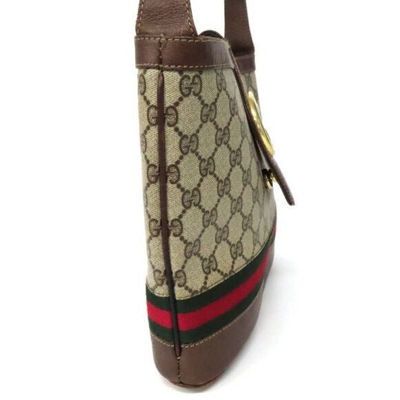 Gucci GG Vintage Sherry Canvas Ophidia Bucket Bag Crossbody Bag - The Reluxe