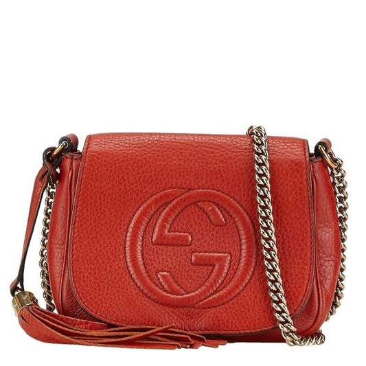 GUCCI Interlocking GG Soho Chain Tassel Crossbody Pochette Shoulder Bag - The Reluxe