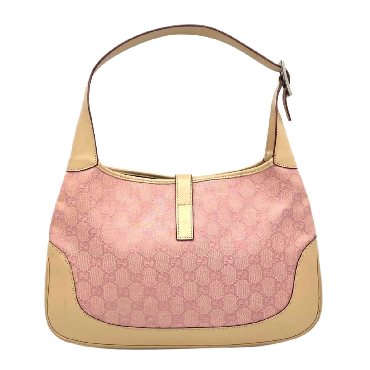 GUCCI Monogram Web Jackie O Hobo Pink Shoulder Bag - The Reluxe