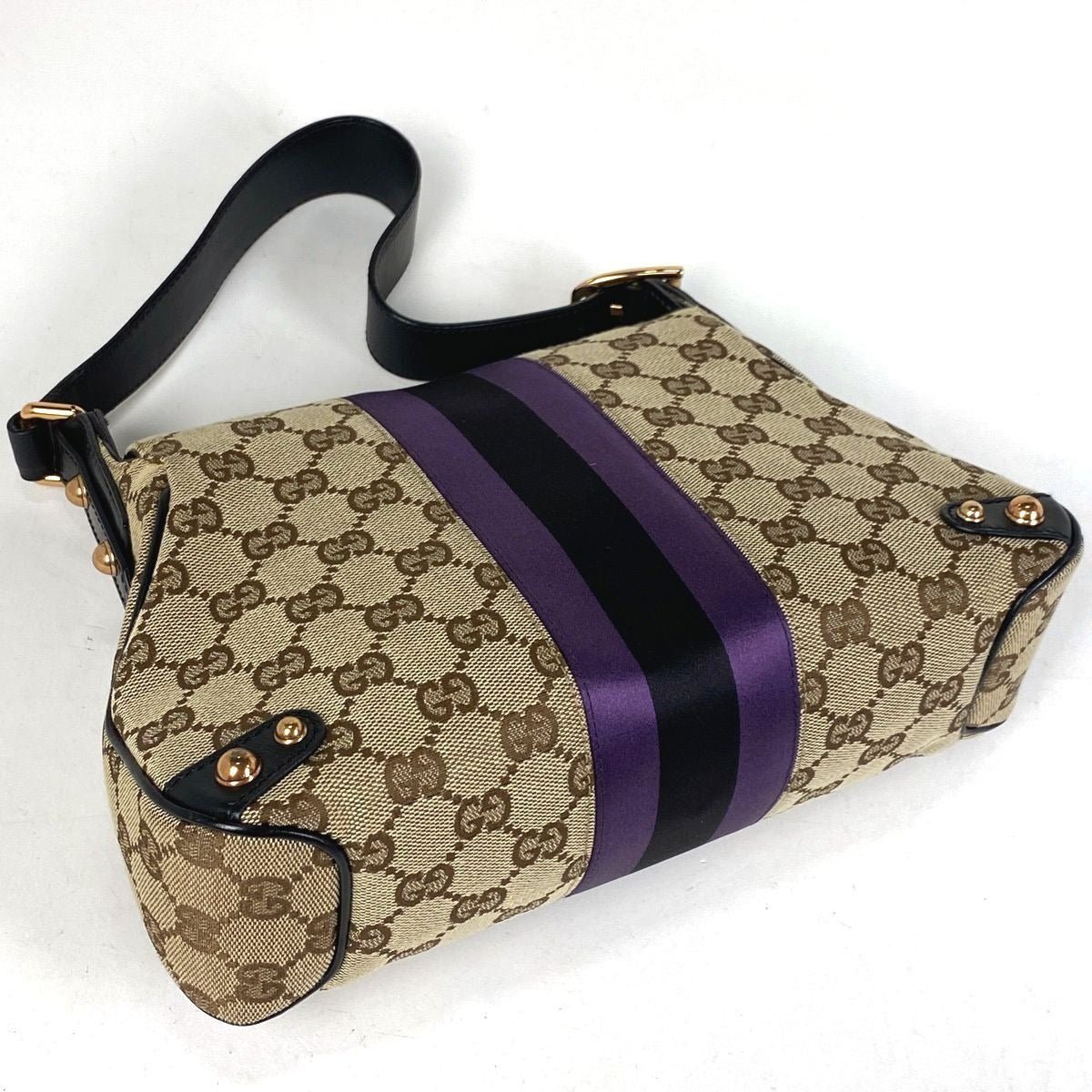 GUCCI Vintage GG Canvas Horsebit Shoulder Bag - The Reluxe