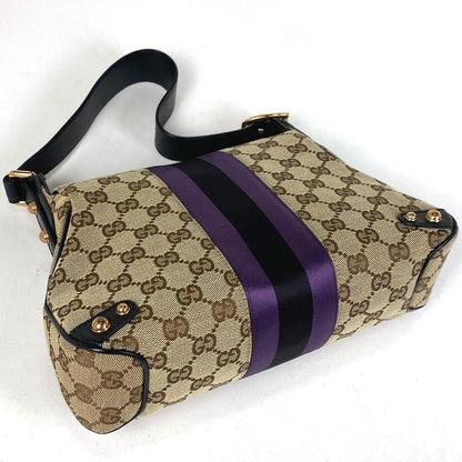 GUCCI Vintage GG Canvas Horsebit Shoulder Bag - The Reluxe