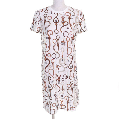 Hermes 24SS 4e4527dn Panoply De Cuir 100% Cotton Deer Crew Neck Short Sleeve