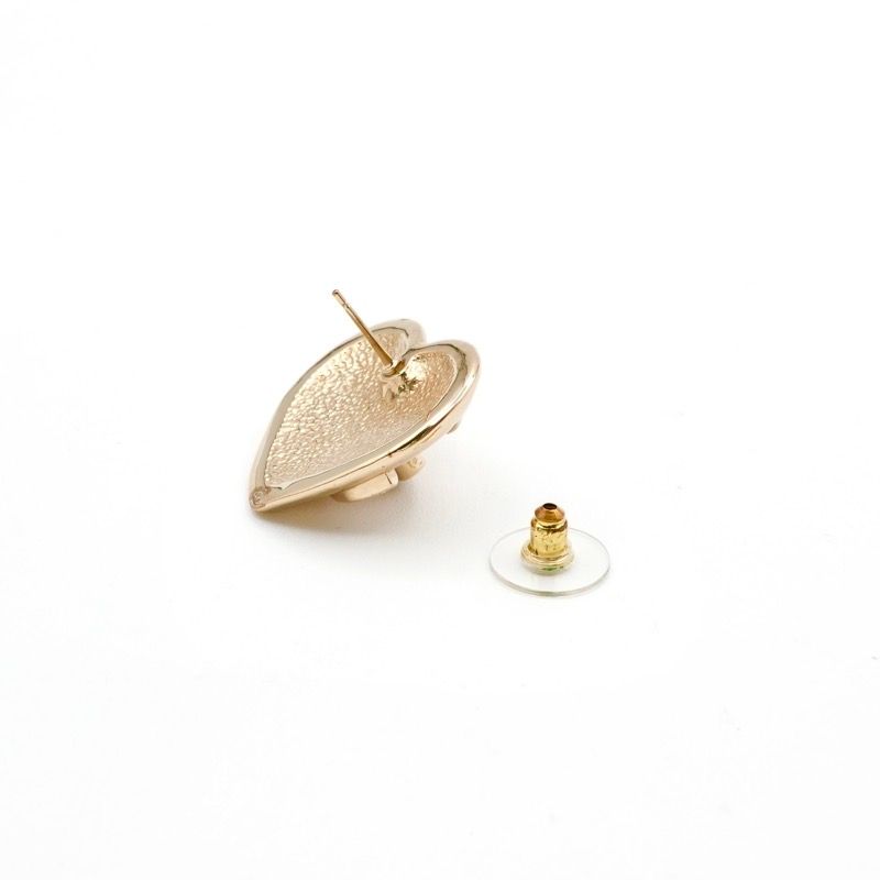 Chanel Earrings Earring Gold Coco Mark Heart