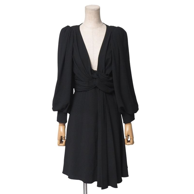 Celine Dress Size 36 V-neck Draped Dress Volume Sleeves Made In France 20251021